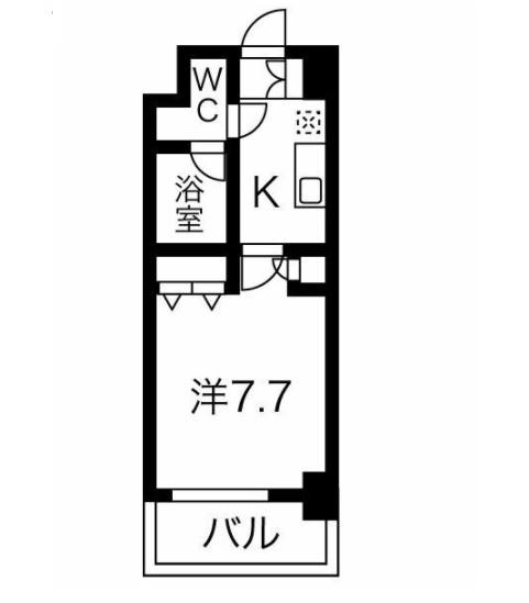 SOLEILCORT桜本町(1K/4階)の間取り写真