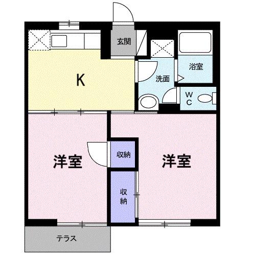 サンリバティ(2K/1階)の間取り写真
