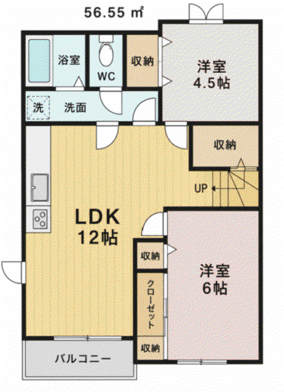 スプリングフィールド(2LDK/2階)の間取り写真