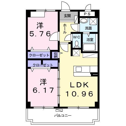 ココ アリエッタ(2LDK/4階)の間取り写真