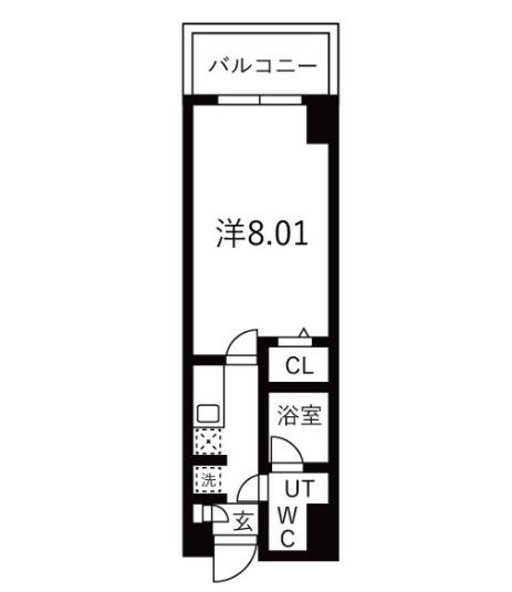 アルファコート蕨3(1K/5階)の間取り写真