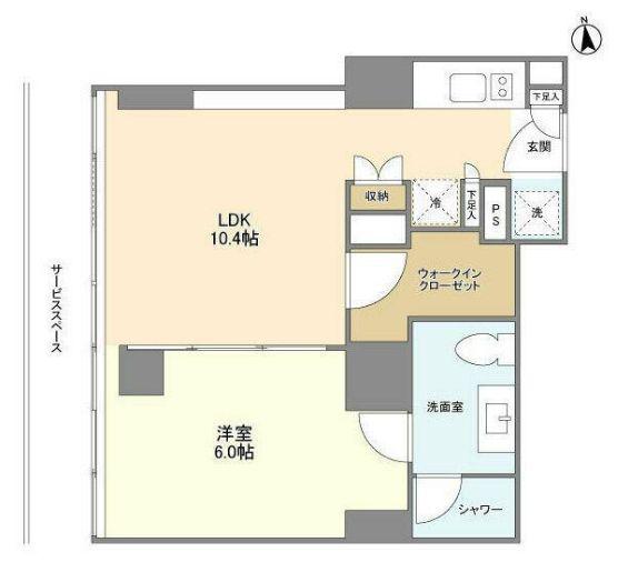 フロンティアレジデンスザタワー品川(1LDK/11階)の間取り写真