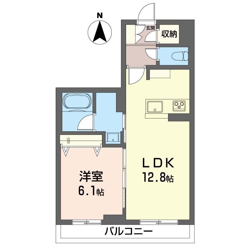 アブンダンテ みずほ(1LDK/2階)の間取り写真