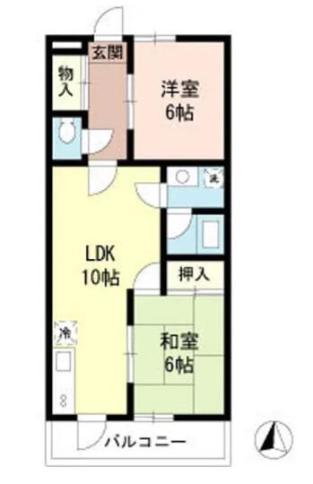 レジデンス戸田(2LDK/2階)の間取り写真