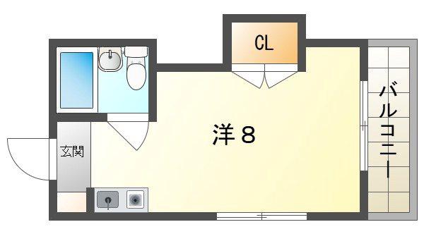 徳広マンション(ワンルーム/3階)の間取り写真