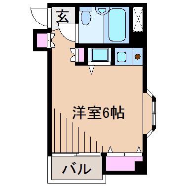 いしぐろハイツ(ワンルーム/1階)の間取り写真