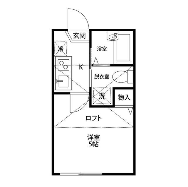 エバグリーン(1K/2階)の間取り写真
