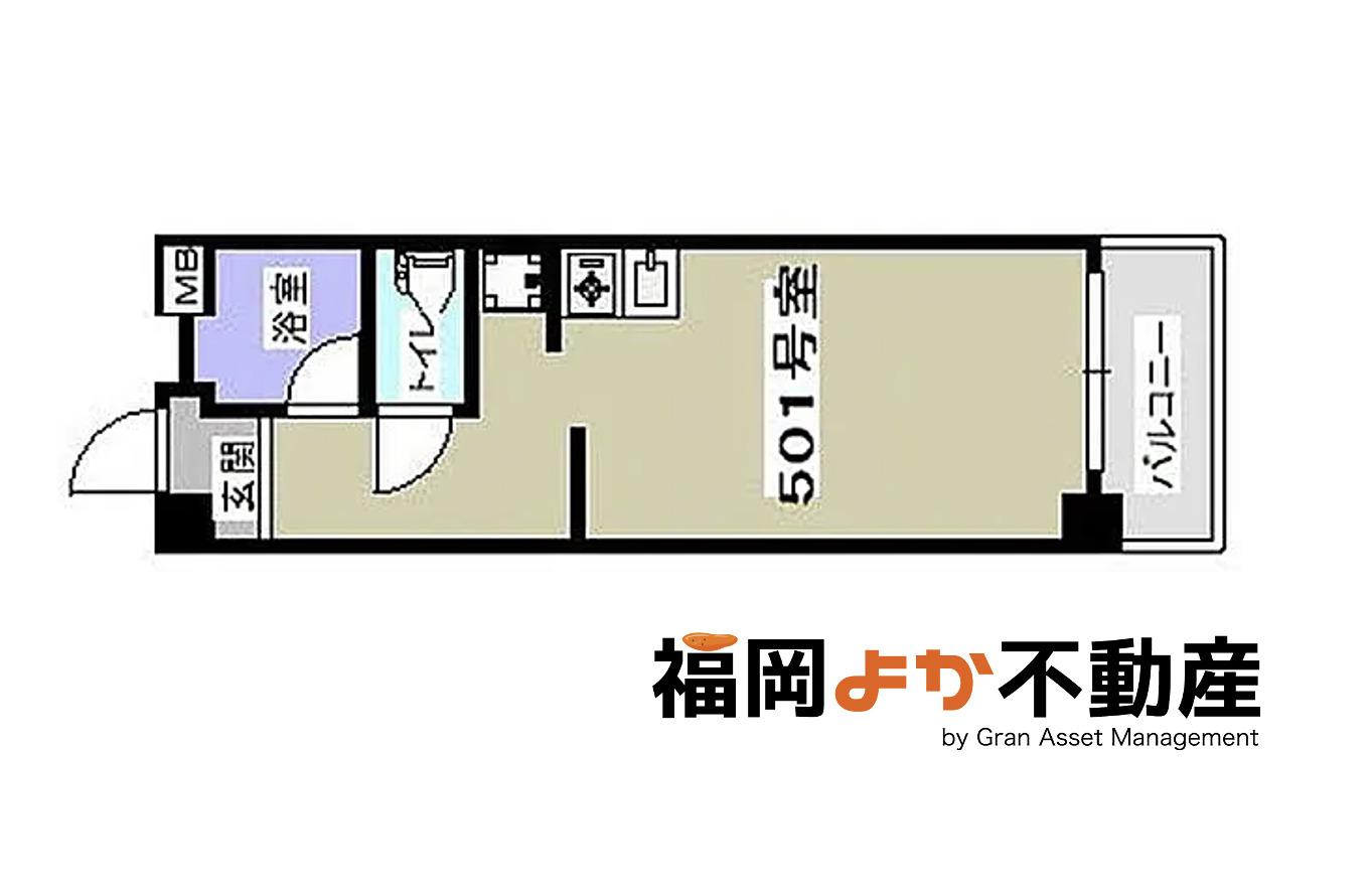 コーポ松永(ワンルーム/5階)の間取り写真
