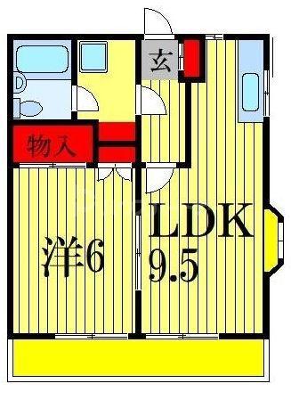 ティーコーポラス二俣(1LDK/1階)の間取り写真