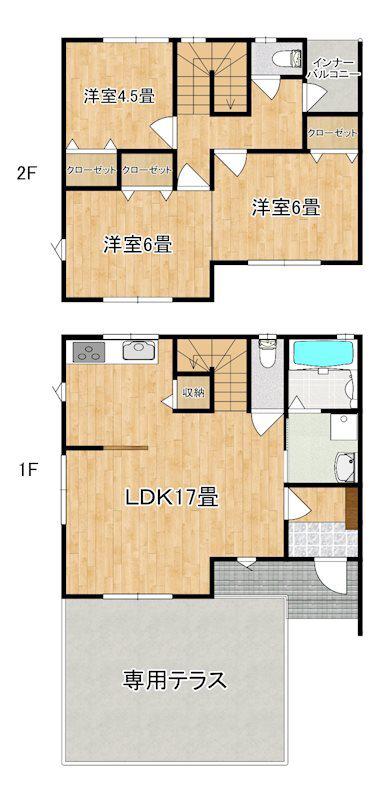 グランドール石崎A(3LDK/1階)の間取り写真