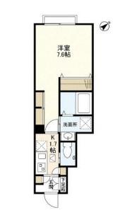 ウェルスクエア三軒茶屋(1K/1階)の間取り写真
