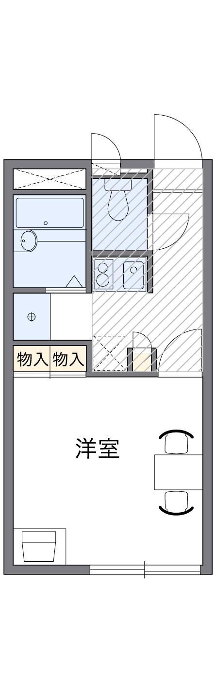 レオパレスアトリオ(1K/2階)の間取り写真