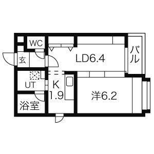 ATフィールド(1LDK/4階)の間取り写真