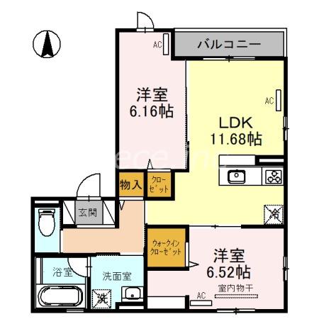 フォーチュンブランチ(2LDK/2階)の間取り写真
