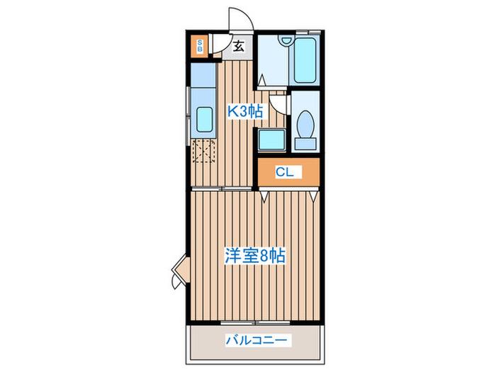 ラフォーレ宮町(1K/1階)の間取り写真