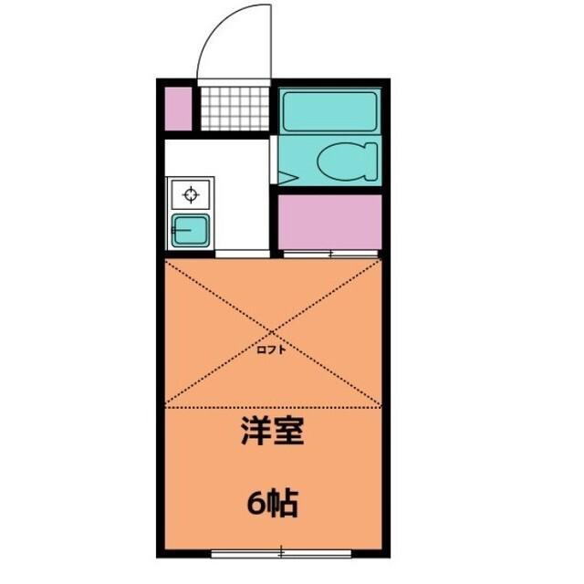 オータム元I(1K/2階)の間取り写真