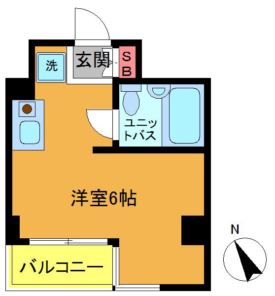 ユーコート本八幡(ワンルーム/2階)の間取り写真