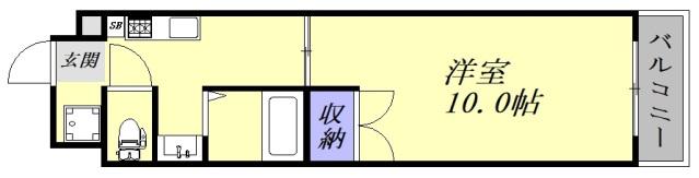 シャルマンII(1K/2階)の間取り写真