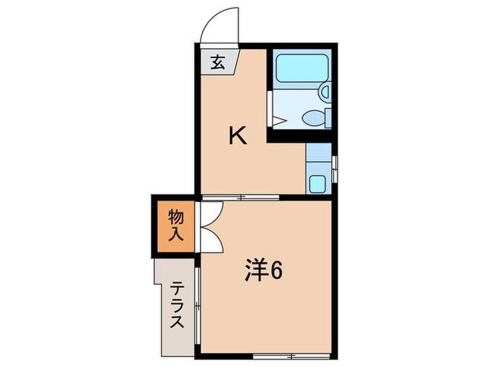 メゾン東(1K/1階)の間取り写真