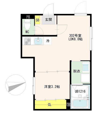 ハーモニーテラス西新井COURT(1LDK/3階)の間取り写真