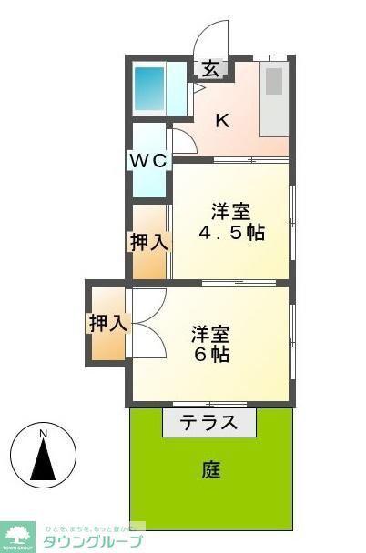 ハウス新柏(2K/1階)の間取り写真