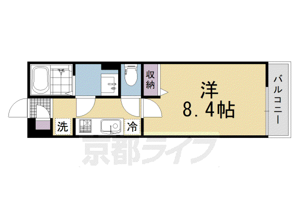 リブリ・長岡京(1K/3階)の間取り写真