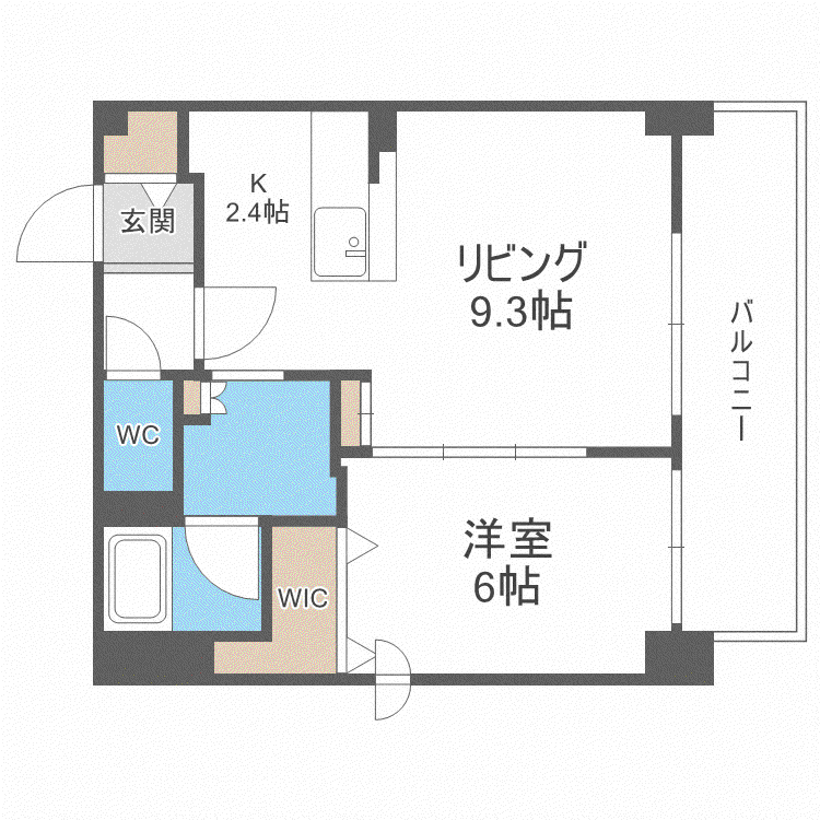 F008(1LDK/5階)の間取り写真