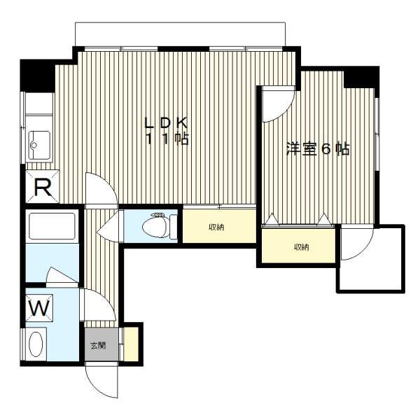 エクセルシティエムエムビル(1LDK/3階)の間取り写真