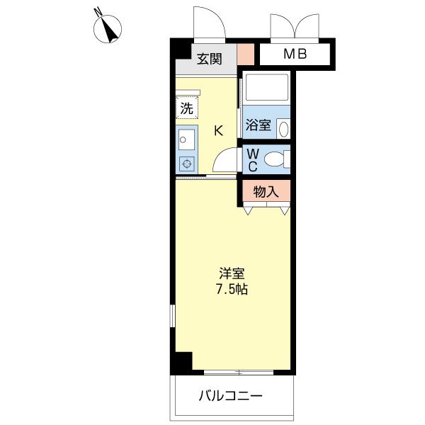 ハイムミニヨン(1K/6階)の間取り写真