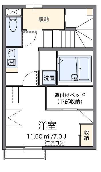 レオパレスシャイン(1K/2階)の間取り写真