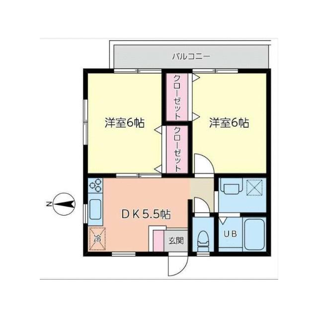 ダイユーステージ長後I(2DK/1階)の間取り写真