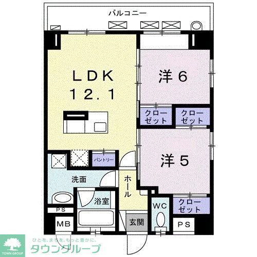 ボルダーズ(2LDK/4階)の間取り写真
