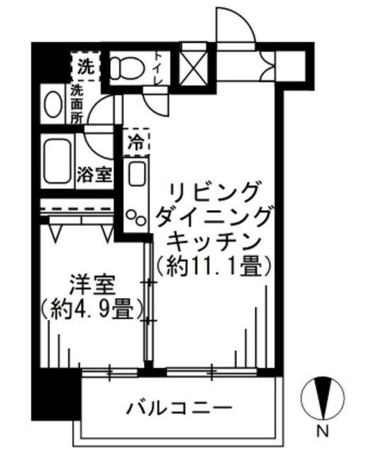 LANAI GRACE SHIBAKOEN(1LDK/4階)の間取り写真
