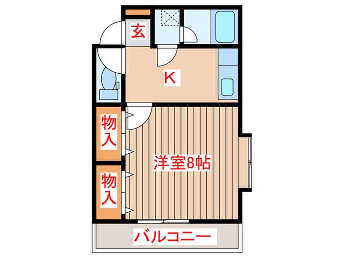 シャローム原町(1K/2階)の間取り写真