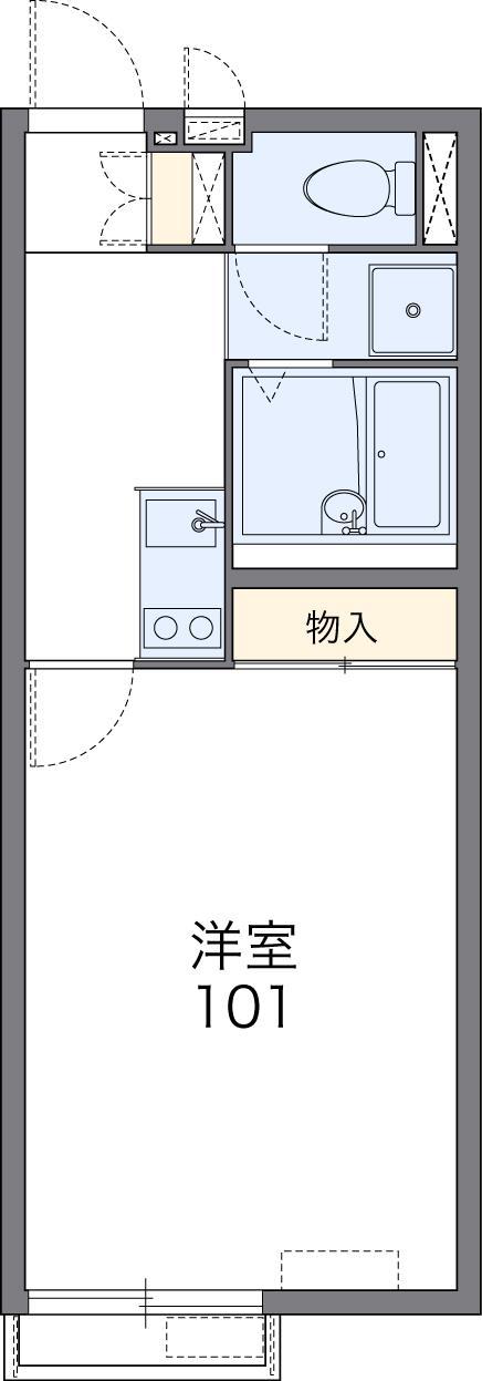 レオネクストルミエール N(1K/2階)の間取り写真
