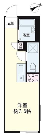 ケイエイ稲田堤(ワンルーム/2階)の間取り写真