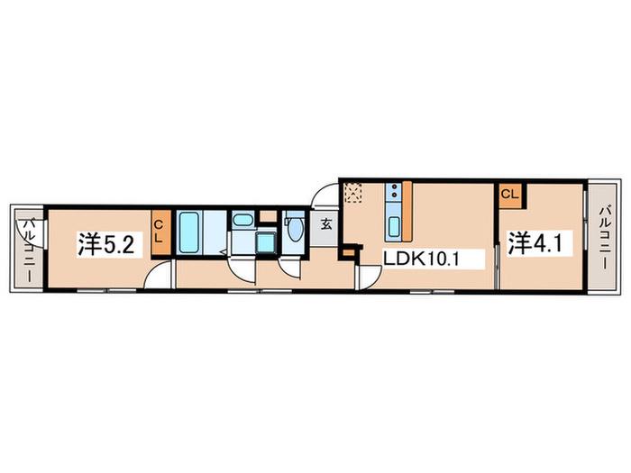 亀戸5丁目計画(2LDK/5階)の間取り写真