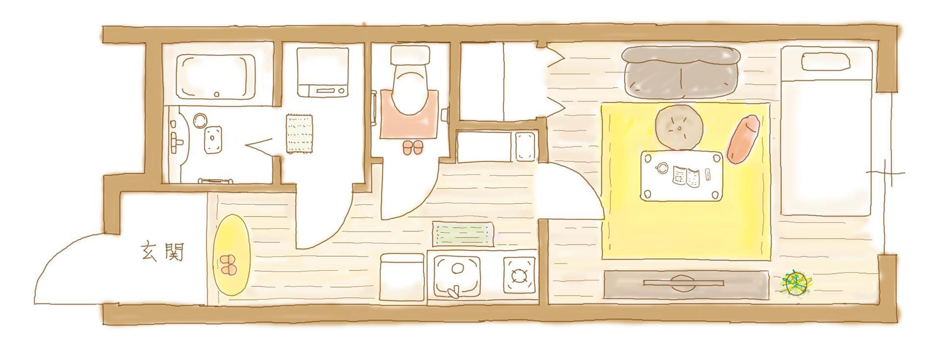 コーポ小山Ⅱ(1K/1階)の間取り写真