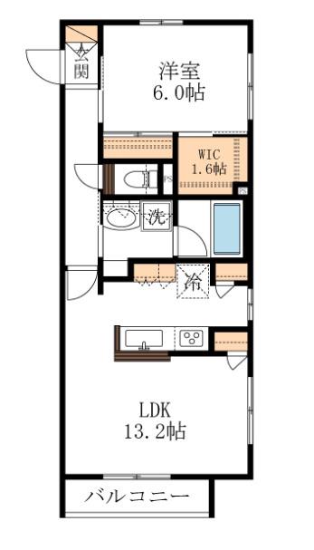 PRECIA自由が丘(1LDK/2階)の間取り写真