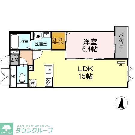 GRAND SOLEIL(1LDK/2階)の間取り写真