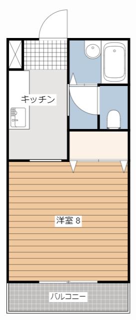 MOKAIII(1K/2階)の間取り写真