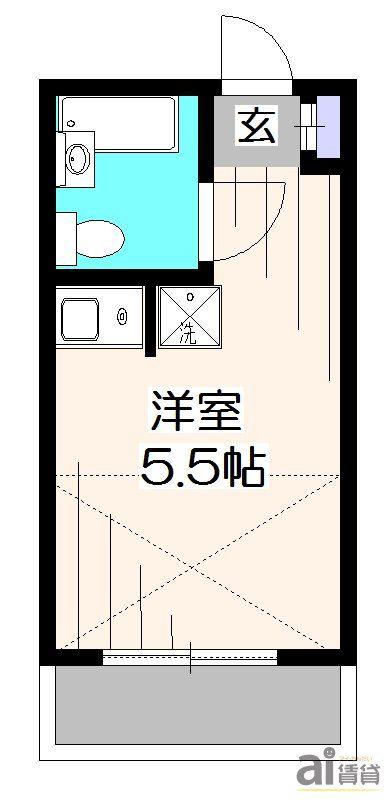 エミール東久留米(ワンルーム/1階)の間取り写真