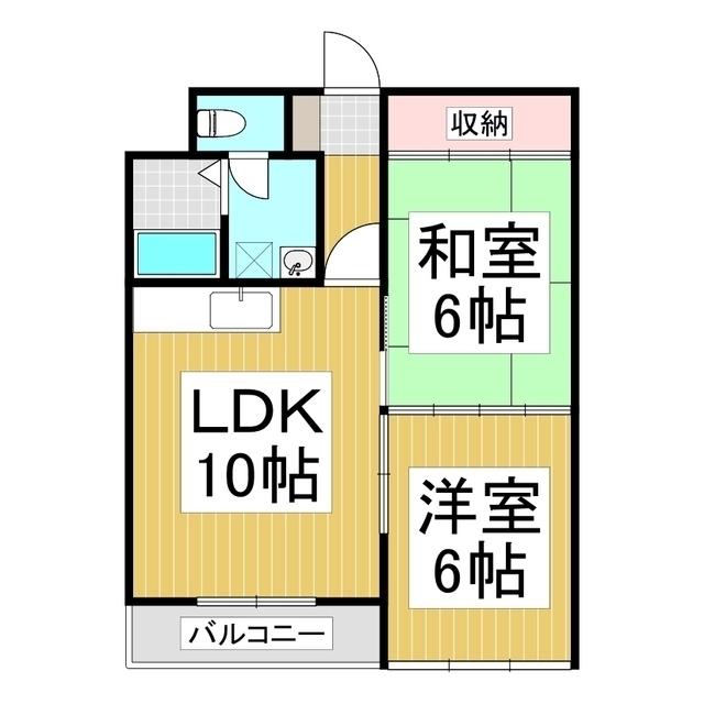 α-NEXT(2LDK/3階)の間取り写真