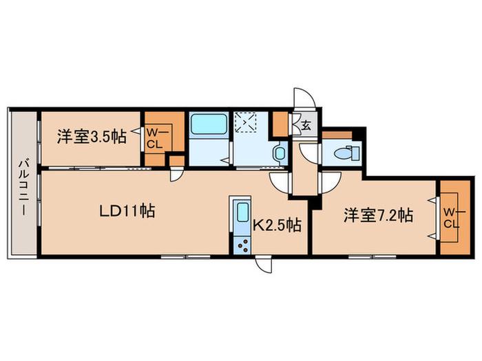 TS COURT N28(2LDK/3階)の間取り写真
