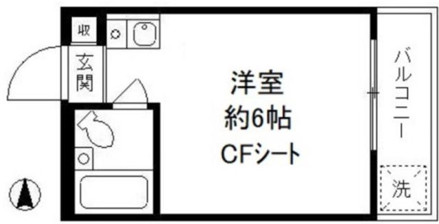 コーポ石黒(ワンルーム/2階)の間取り写真