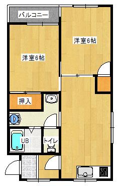 第2寿コーポ(2DK/1階)の間取り写真