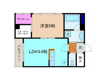 クルエボヌール西念(1LDK/8階)の間取り写真