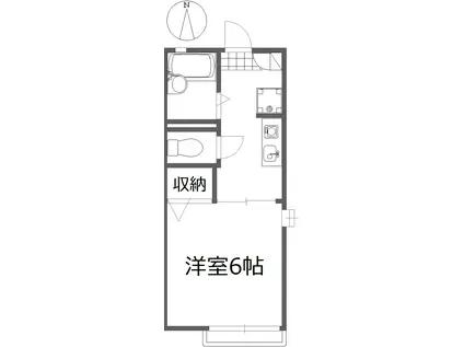 コンフォートディアス朝日町H(1K/1階)の間取り写真