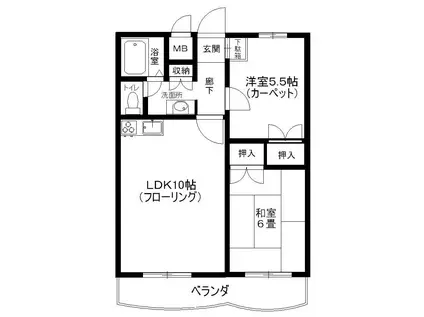 メイフラワー近藤(2LDK/3階)の間取り写真