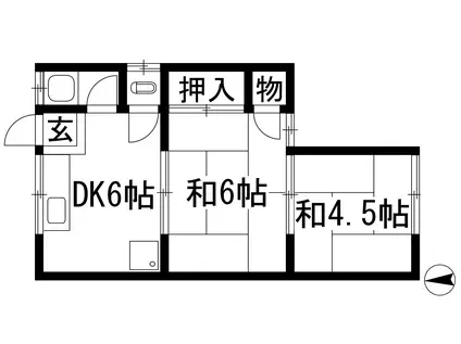福寿コーポ(2DK/2階)の間取り写真